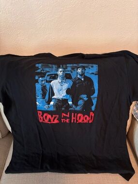 Ripple Junction Black Tee with Blue & White Boyz n the Hood Graphic